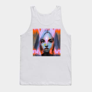 MARKED Glitch Art Trippy Portrait Glitchcore Tank Top